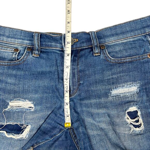 J.‎ Crew Indigo Denim Shorts Destroyed Distressed Jean Short Raw Hem Women's 26 - Picture 6 of 11